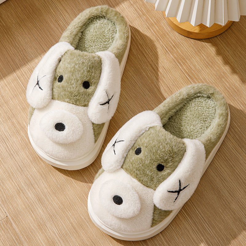 Cute Cartoon Dog Plush Slippers Winter Warm Non-slip - Bellarte Enchanté Cute Cartoon Dog Plush Slippers Winter Warm Non-slip